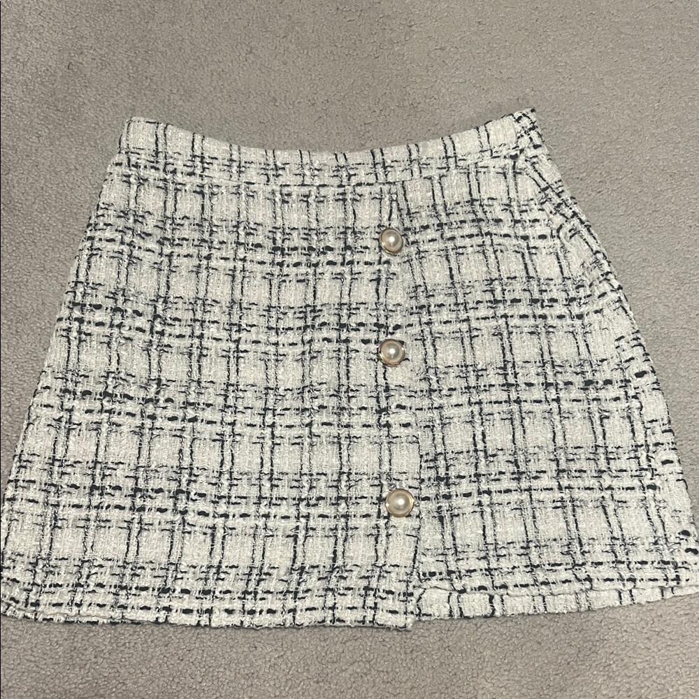Elegant Plaid Button-Front Mini Skirt